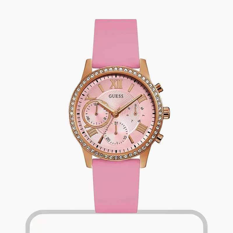 Guess Solar Multifunction Pink Ladies Watch- W1135L2